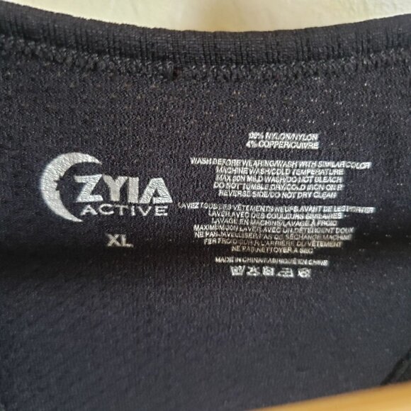 ZYIA Active Copper Charged Seamless Racerback Tank Top Nylon Black Sz Women's XL - Picture 2 of 8